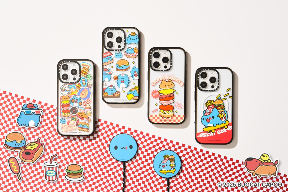 Bugcat Capoo x CASETiFY 聯名系列以美式復古餐廳為概念，首次將咖波化身可愛店長，經營充滿童趣的電子配件世界（圖/主辦單位提供）