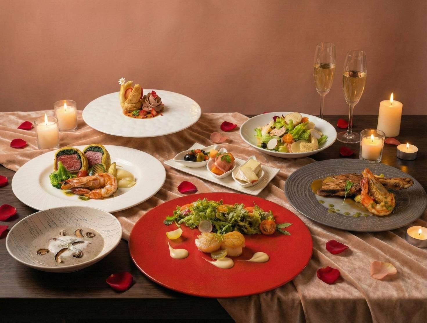 大地酒店推出情人節限定「隱世情詩 極致海陸饗宴」(圖/大地酒店提供)