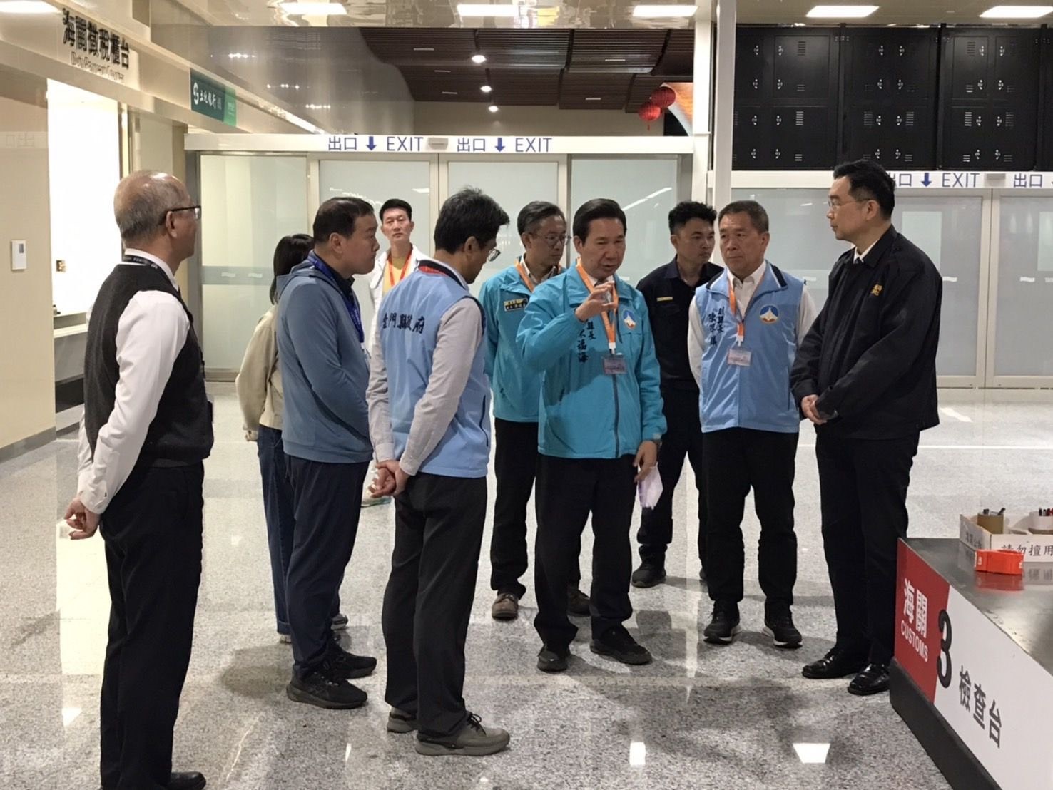 金門縣縣長陳福海前往金門港旅運大樓進行視察(圖/金門縣政府提供)